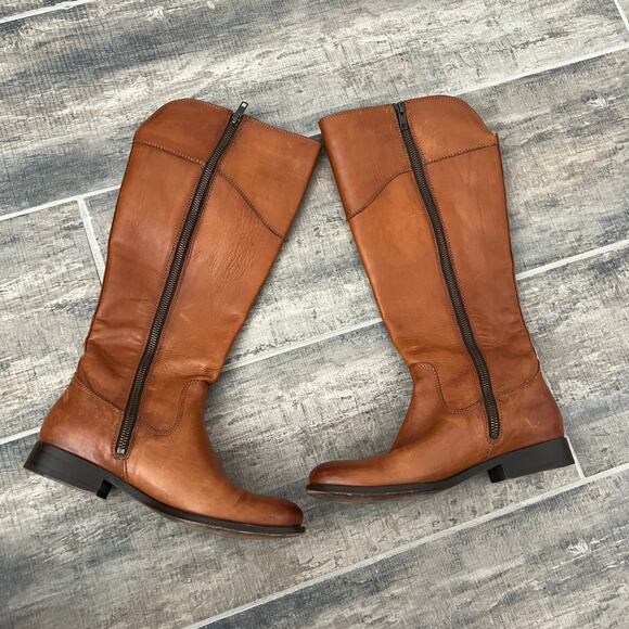 Frye Melissa riding boots Button tall brown leather size 8 Mexico Equestrian - Picture 2 of 13